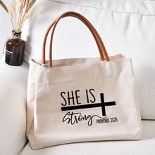 Load image into Gallery viewer, Proverbs 31:25 Strong In Truth Fashion Bag
