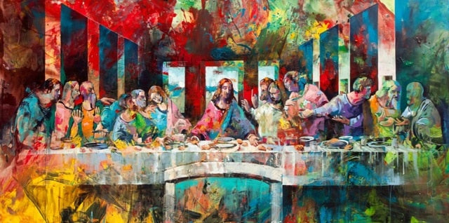 Color of Christ The Last Supper Cloth Fabric Unframed Poster