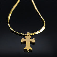 Load image into Gallery viewer, Stainless Steel 18K Gold Plated Carry the Cross Choker Chain Necklace
