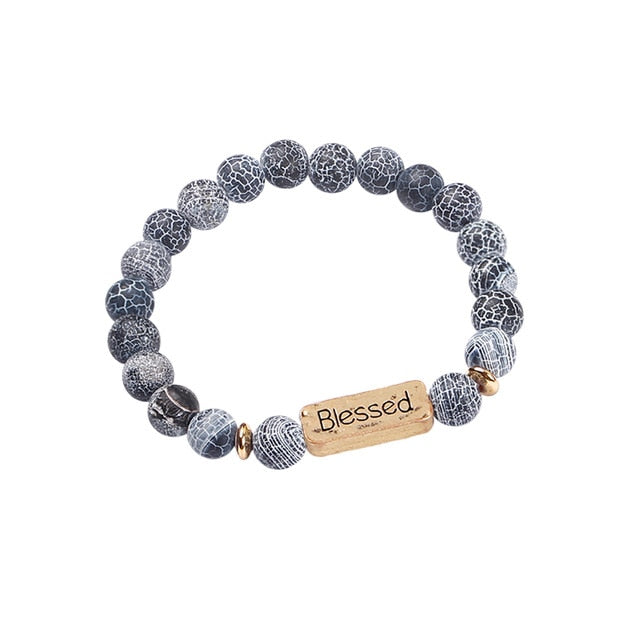 Handcrafted Blessed Fashion Regal Stone Bead Bracelet