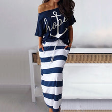 Load image into Gallery viewer, Anchored Hope Nautical Fashion Top and Skirt

