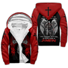 Load image into Gallery viewer, Devil Saw Me On My Knees Fleece Lined Hoodie Jacket
