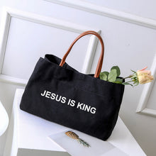 Load image into Gallery viewer, Jesus Is King Statement Fashion Bag
