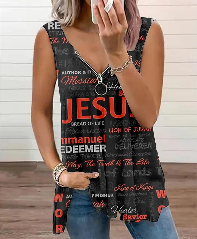 Names of Christ Summer Zip-Up Top