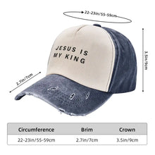 Load image into Gallery viewer, Jesus Is My King Washed Denim Cap
