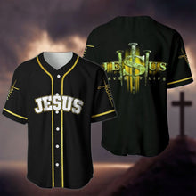 Load image into Gallery viewer, Salvation in Crucifixion Blessed Baseball Jersey
