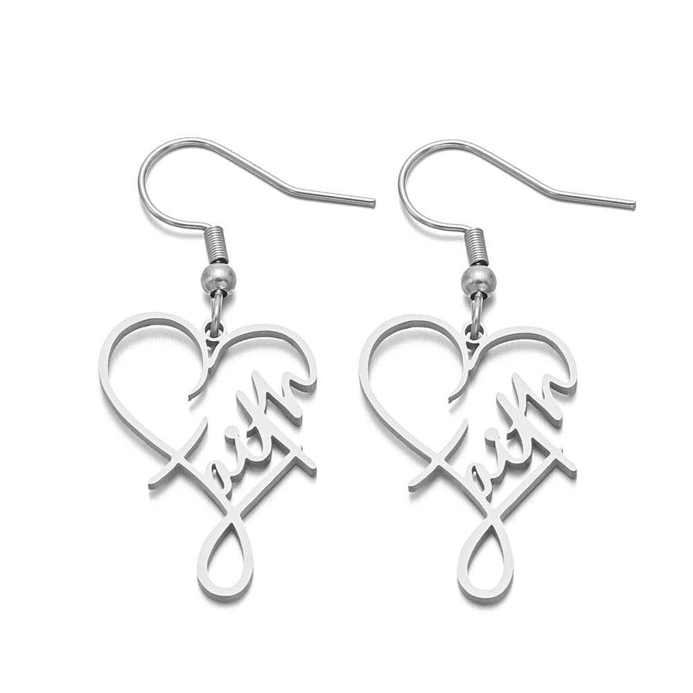 Love in Faith Stainless Steel Earrings
