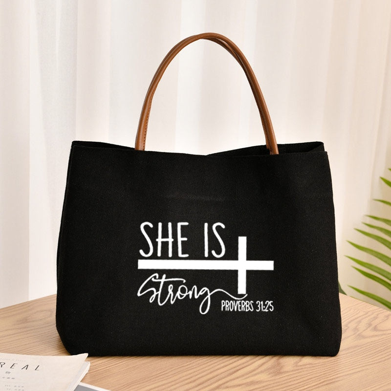 Proverbs 31:25 Strong In Truth Fashion Bag