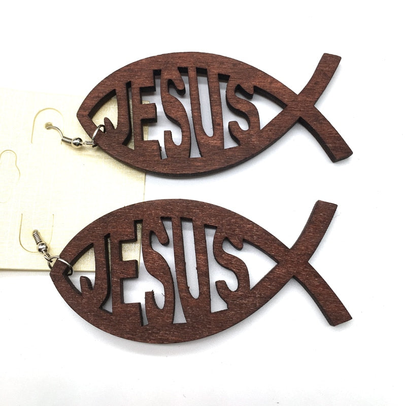 Fishers of Men, Disciples of Christ Wood Earrings