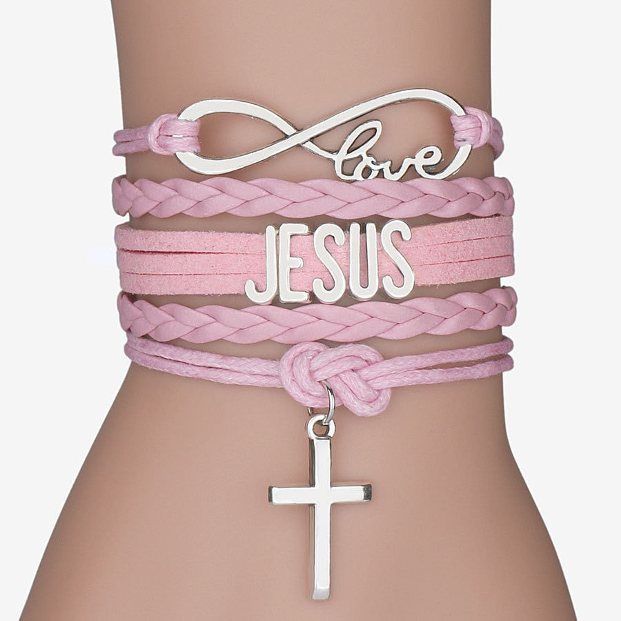 Eternal Love in Christ, Salvation in Crucifixion Braided Bracelet