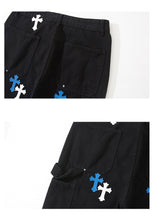Load image into Gallery viewer, Crucified In Christ Embroidered Cross Painter&#39;s Slacks
