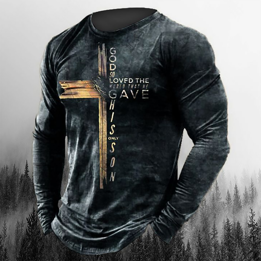 God So Loved the World Carry The Cross Casual Long Sleeve