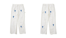 Load image into Gallery viewer, Crucified In Christ Embroidered Cross Painter&#39;s Slacks
