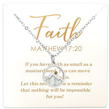 Load image into Gallery viewer, Matthew 17:20 Mustard Seed Faith Stainless Steel Necklace with Verse Card
