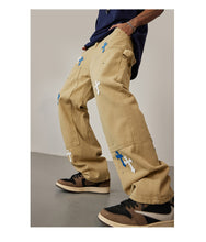 Load image into Gallery viewer, Crucified In Christ Embroidered Cross Painter&#39;s Slacks
