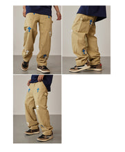 Load image into Gallery viewer, Crucified In Christ Embroidered Cross Painter&#39;s Slacks
