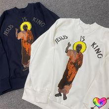 Load image into Gallery viewer, Jesus Is King Raised Women&#39;s Sweatshirt
