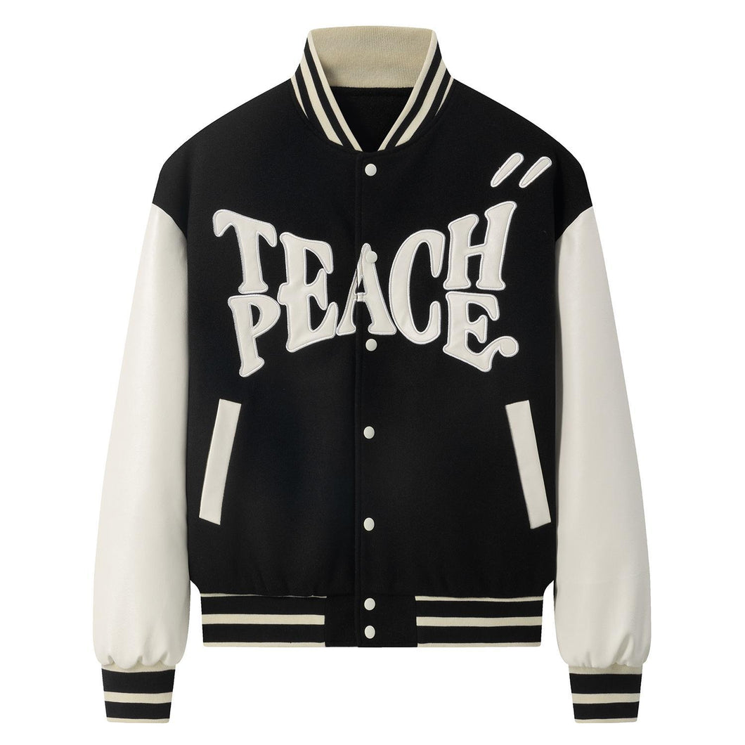 Teach Peace, Be the Light Fall Varsity Jacket