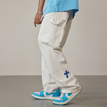 Load image into Gallery viewer, Crucified In Christ Embroidered Cross Painter&#39;s Slacks
