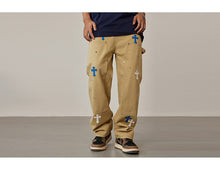 Load image into Gallery viewer, Crucified In Christ Embroidered Cross Painter&#39;s Slacks
