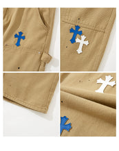 Load image into Gallery viewer, Crucified In Christ Embroidered Cross Painter&#39;s Slacks
