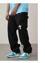 Load image into Gallery viewer, Crucified In Christ Embroidered Cross Painter&#39;s Slacks
