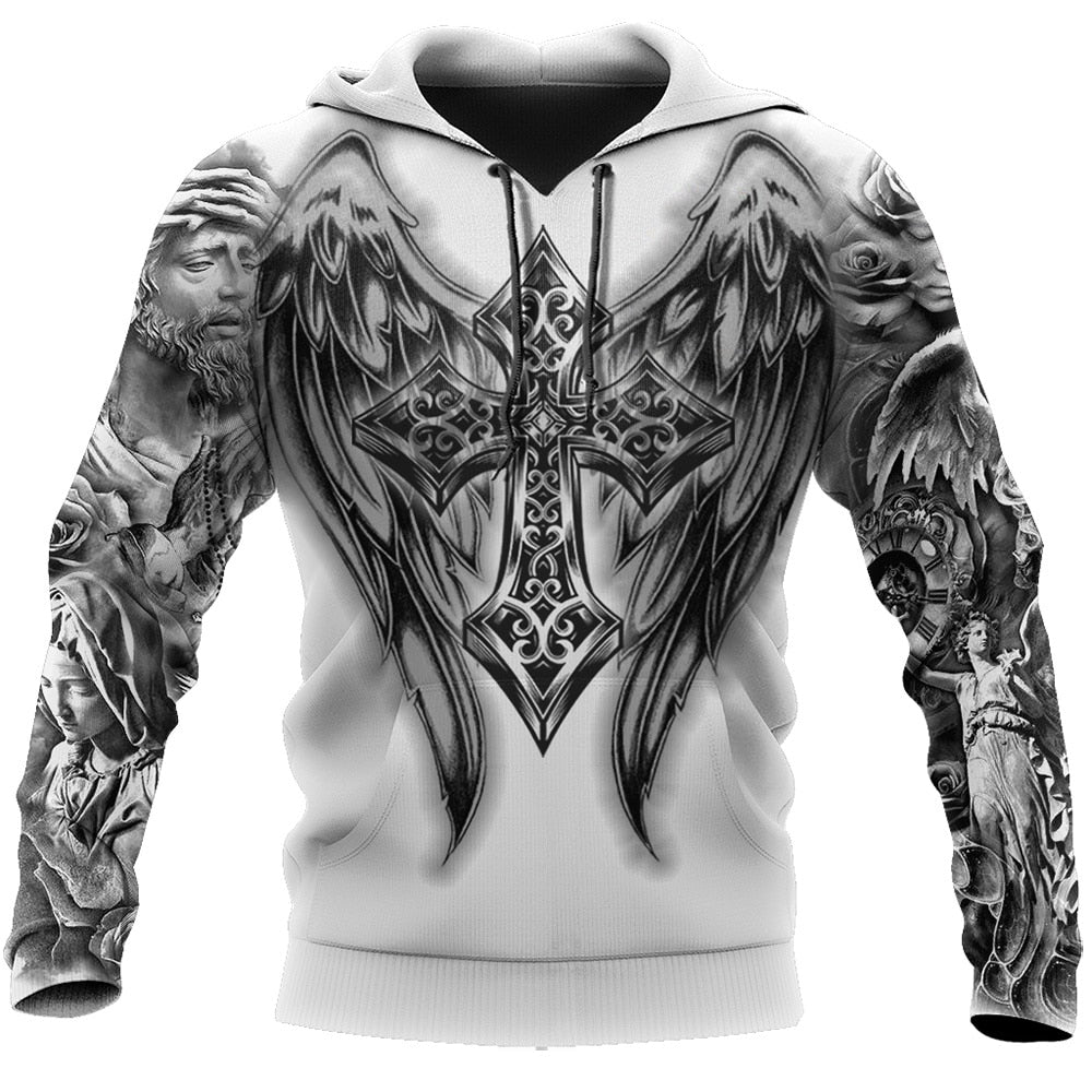 Carry Your Cross Angel Hoodie