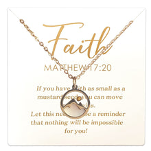 Load image into Gallery viewer, Matthew 17:20 Mustard Seed Faith Stainless Steel Necklace with Verse Card

