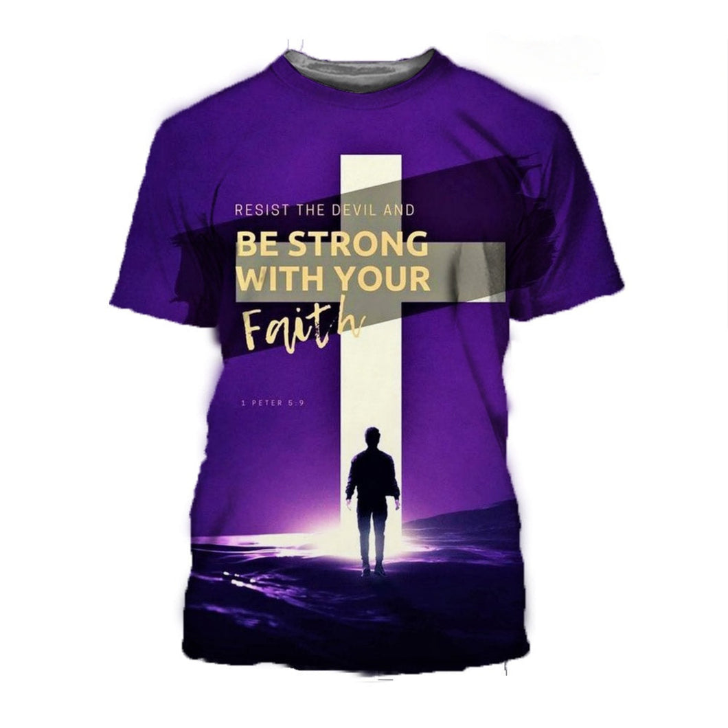 1 Peter 5:9 Strong in the Light of Truth Men's Tshirt