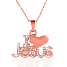 Load image into Gallery viewer, I Love Jesus 18K Gold/Rose Gold, Silver plated Necklace
