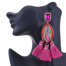 Load image into Gallery viewer, Mary Love Always Wins Purity of Heart Tassel Earrings
