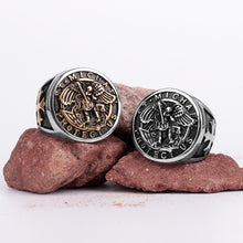 Load image into Gallery viewer, Saint Michael Protect Us Stainless Ring
