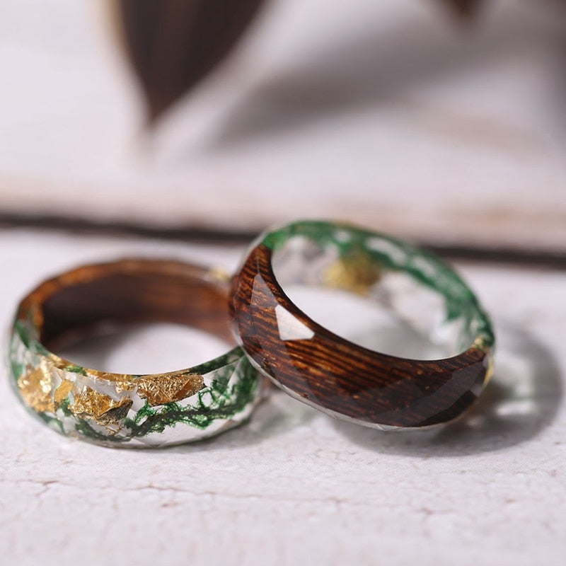 Goldflake Mahoghany Branch Engagement/Wedding Ring
