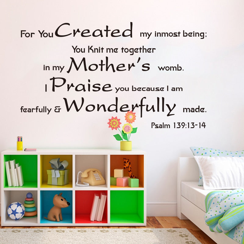 Psalm 139:13-14 Nursery Wall Vinyl