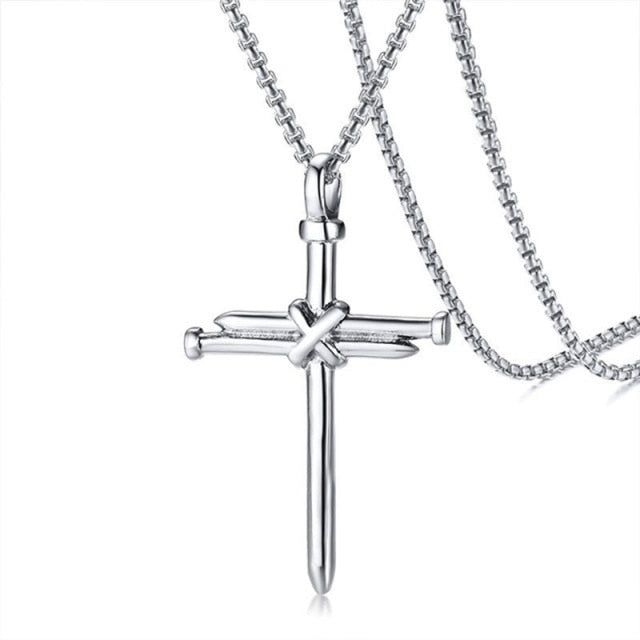 Stainless Steel 3 Nails Carry the Cross Necklace