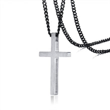 Load image into Gallery viewer, I Can Do All Things Philippians 4:13 Black Stainless Steel Etched Chain Necklace
