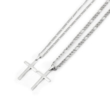 Load image into Gallery viewer, 18K or .925 Silver Plated Classic Cross Figaro Chain
