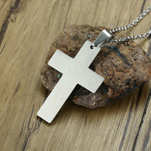 Load image into Gallery viewer, Our Father Stainless Steel Raised Cross Chain
