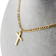 Load image into Gallery viewer, 18K or .925 Silver Plated Classic Cross Figaro Chain
