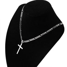 Load image into Gallery viewer, 18K or .925 Silver Plated Classic Cross Figaro Chain

