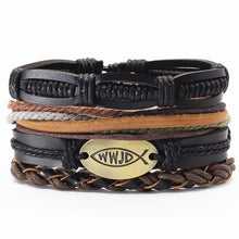 Load image into Gallery viewer, WWJD Leather Fashion Bracelet
