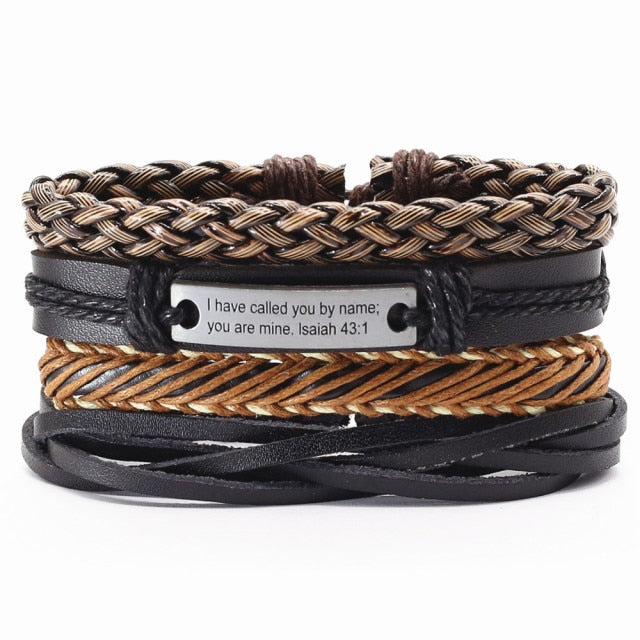 Isaiah 43:1 Called You By Your Name, You're Mine Leather Fashion Bracelet