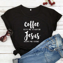 Load image into Gallery viewer, Coffee and Jesus Fall Tshirt

