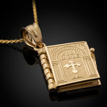 Load image into Gallery viewer, 18K Gold Plated Lord&#39;s Prayer Holy Bible Chain Necklace
