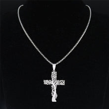 Load image into Gallery viewer, Tree of Life Cross Stainless Steel Chain Necklace
