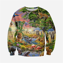 Load image into Gallery viewer, Dominion over the Kingdom Paradise Garden of Eden Animal Lovers Sweatshirt
