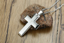 Load image into Gallery viewer, Our Father Stainless Steel Raised Cross Chain
