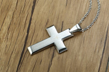 Load image into Gallery viewer, Our Father Stainless Steel Raised Cross Chain
