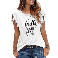 Load image into Gallery viewer, Faith Over Fear Cowgirl T-Shirt
