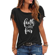 Load image into Gallery viewer, Faith Over Fear Cowgirl T-Shirt
